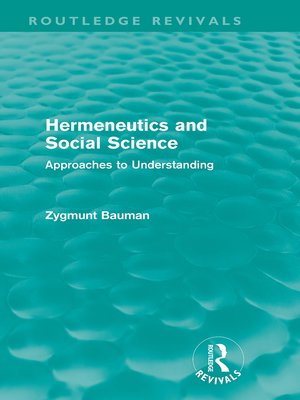 cover image of Hermeneutics and Social Science (Routledge Revivals)